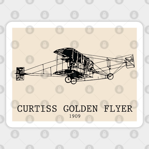 Curtiss Golden Flyer 1909 Aircraft Magnet by Lakeric